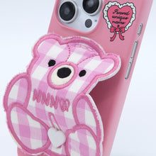 Load image into Gallery viewer, SECOND UNIQUE NAME CASE PATCH CHECK BEAR PINK