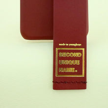 Load image into Gallery viewer, SECOND UNIQUE NAME Leather Card Burgundy