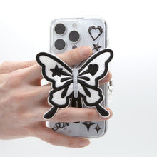 Load image into Gallery viewer, SECOND UNIQUE NAME Clear Patch Butterfly Black