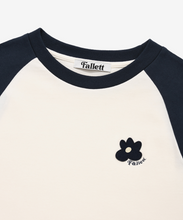 Load image into Gallery viewer, FALLETT Flower Logo Raglan Long Sleeve Navy
