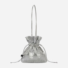 Load image into Gallery viewer, KWANI Crinkle Shoulder Bag Silvery Silver
