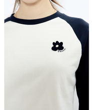 Load image into Gallery viewer, FALLETT Flower Logo Raglan Long Sleeve Navy
