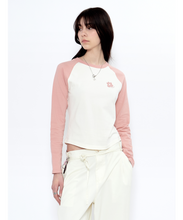 Load image into Gallery viewer, FALLETT Flower Logo Raglan Long Sleeve Pink
