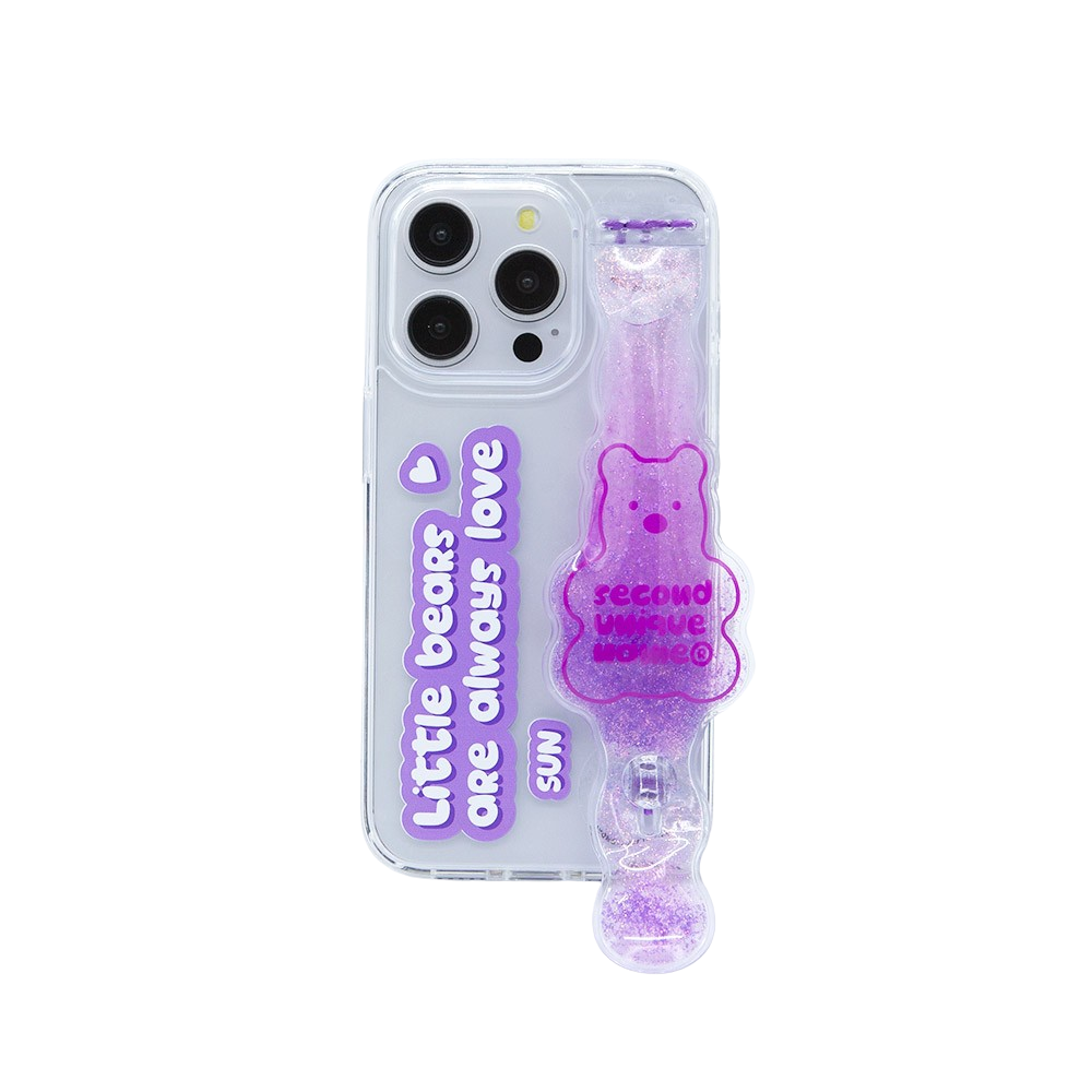 SECOND UNIQUE NAME Tube Bear Phone Clear Case Purple