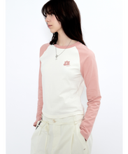 Load image into Gallery viewer, FALLETT Flower Logo Raglan Long Sleeve Pink
