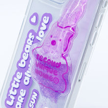 Load image into Gallery viewer, SECOND UNIQUE NAME Tube Bear Phone Clear Case Purple
