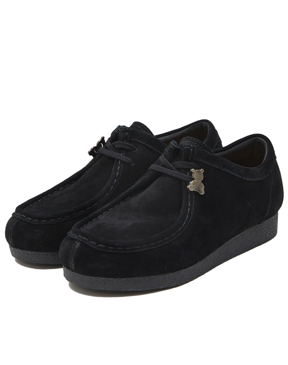 23.65 NUTTY Suede Lace Up Loafers Black