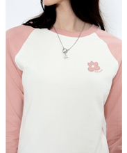 Load image into Gallery viewer, FALLETT Flower Logo Raglan Long Sleeve Pink
