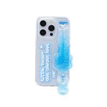 Load image into Gallery viewer, SECOND UNIQUE NAME Tube Bear Phone Clear Case Blue
