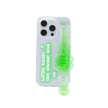 Load image into Gallery viewer, SECOND UNIQUE NAME Tube Bear Phone Clear Case Green
