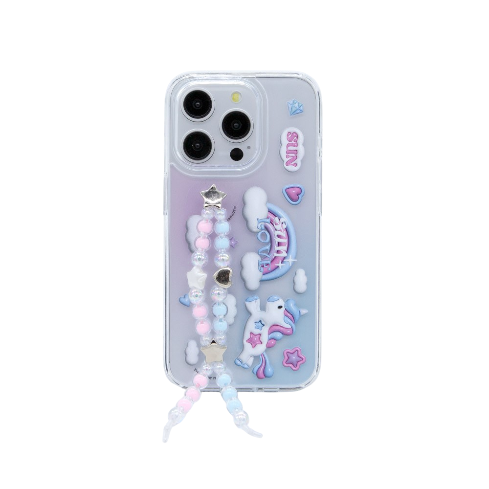 SECOND UNIQUE NAME Unicon Beads Phone Clear Case Blue