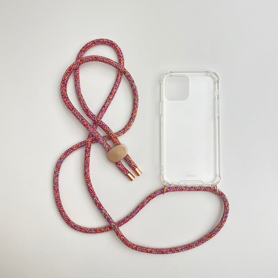 ARNO iPhone Case with Rope Strap Rainbow Red