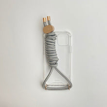 Load image into Gallery viewer, ARNO iPhone Case with Rope Strap Marble Silver
