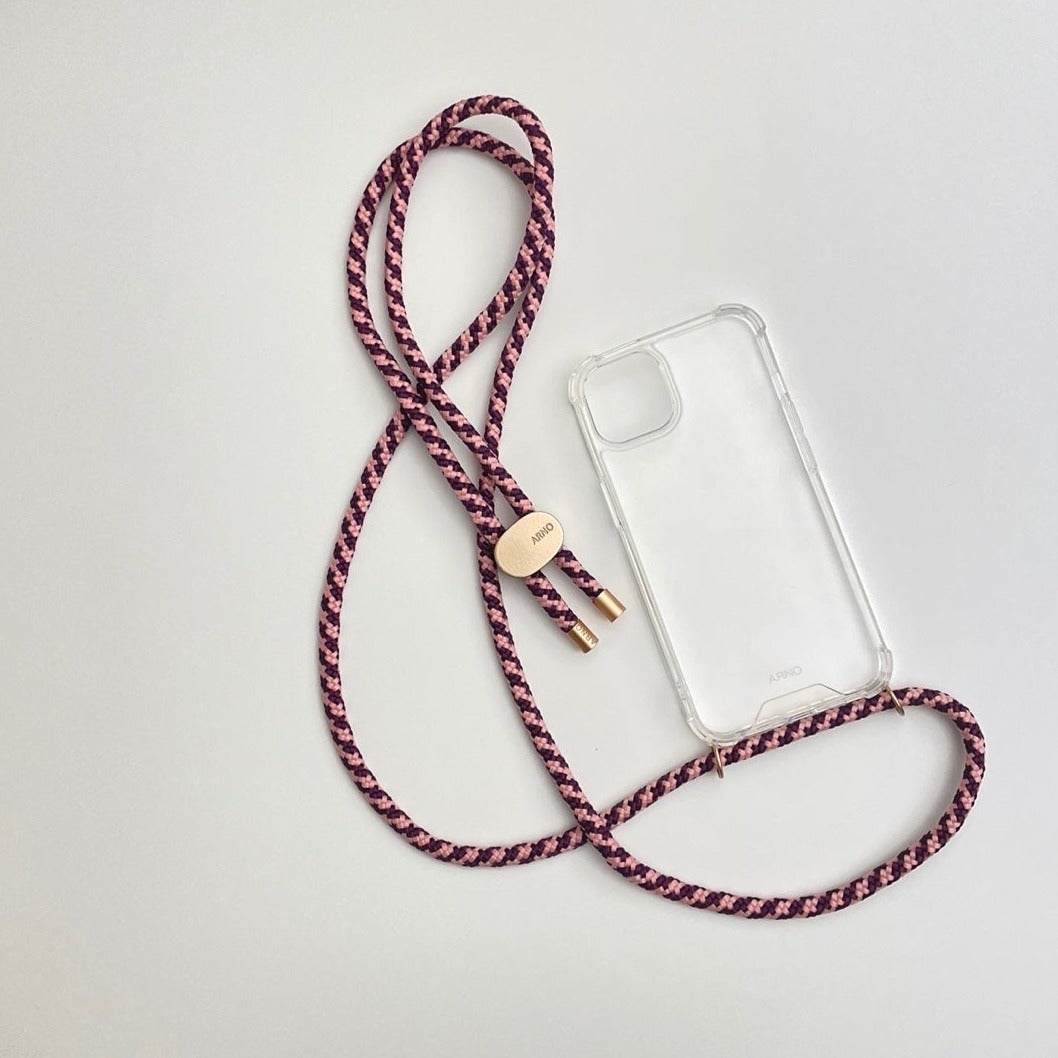 ARNO iPhone Case with Rope Strap Rose Purple