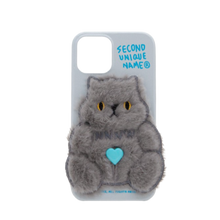 Load image into Gallery viewer, SECOND UNIQUE NAME Sun Case Patch Fur Cat Light Gray
