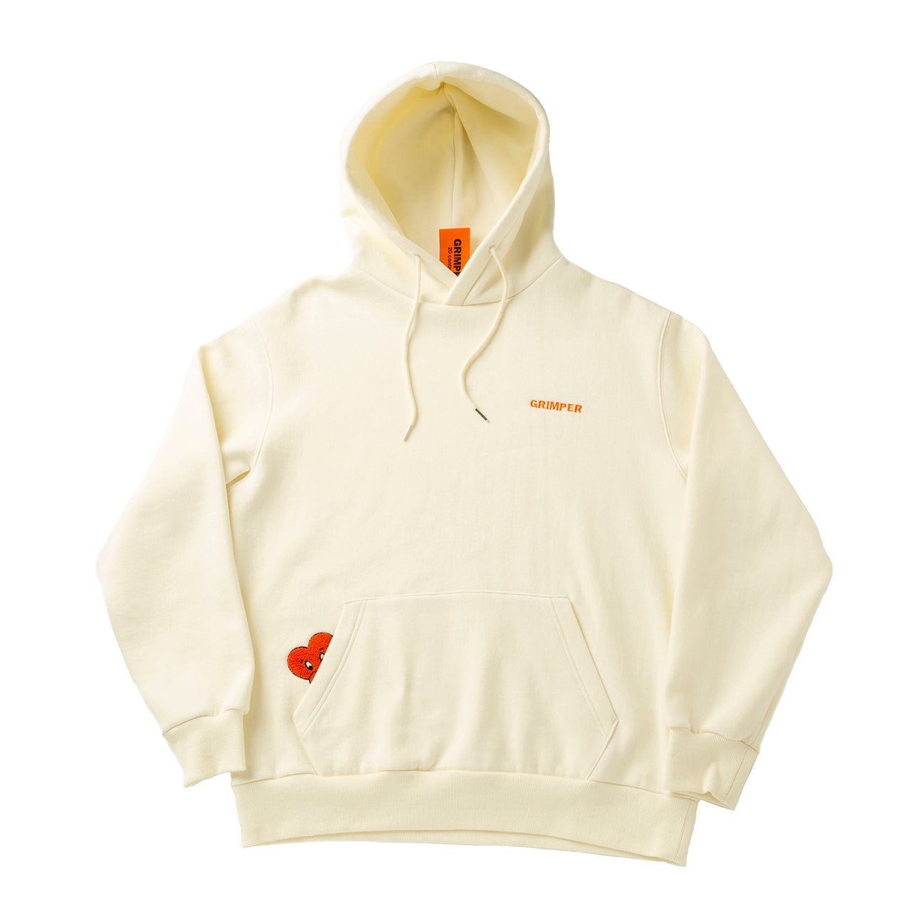 GRIMPER Shyly Heart Hoodie Creamy White