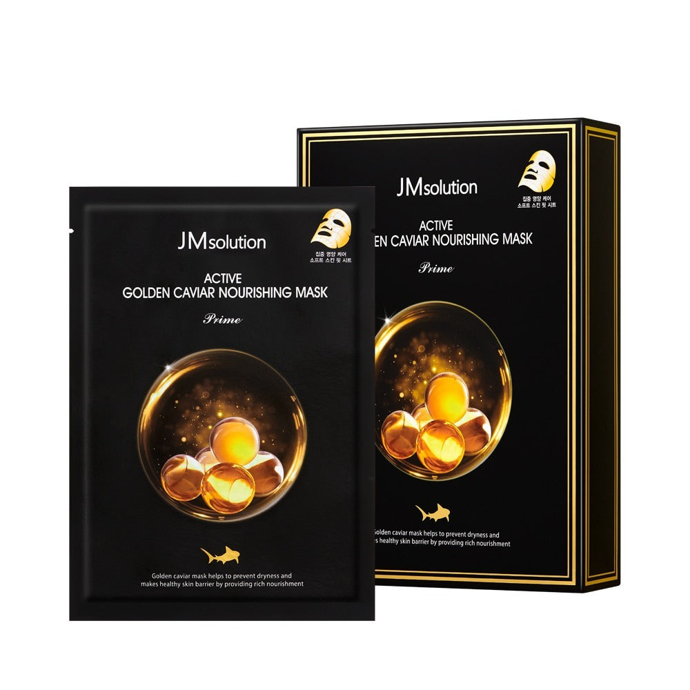 JM SOLUTION Active Golden Caviar Nourishing Mask (1 Box of 10 Sheets)