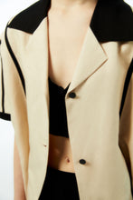 Load image into Gallery viewer, EMKM Line Point Linen Jacket Beige
