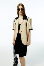 Load image into Gallery viewer, EMKM Line Point Linen Jacket Beige
