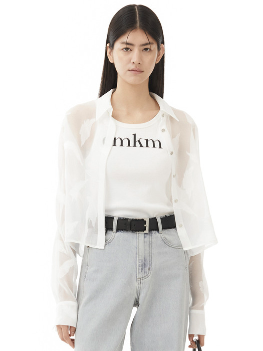 EMKM Seethrough Feather Jacquard Shirts