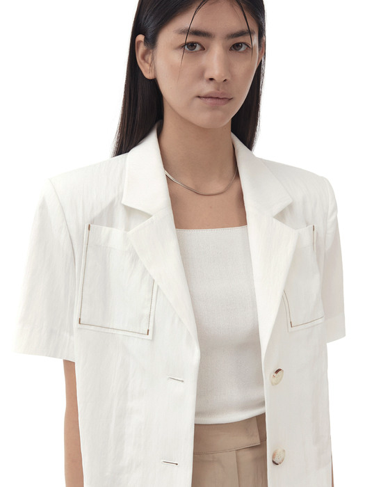 EMKM Pocket Stitch Jacket White