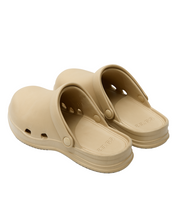 Load image into Gallery viewer, 23.65 Bisbee Rubber Mules Camel Butter
