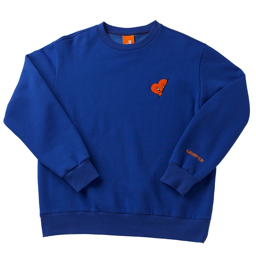 GRIMPER Shyly Heart Sweater Blue