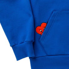 Load image into Gallery viewer, GRIMPER Shyly Heart Hoodie Blue
