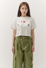 Load image into Gallery viewer, BEYOND CLOSET Women&#39;s Edition New Boy Pattern Crop T-Shirt White
