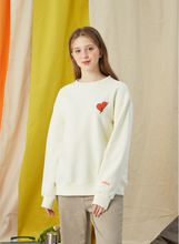 Load image into Gallery viewer, GRIMPER Shyly Heart Sweater Creamy White
