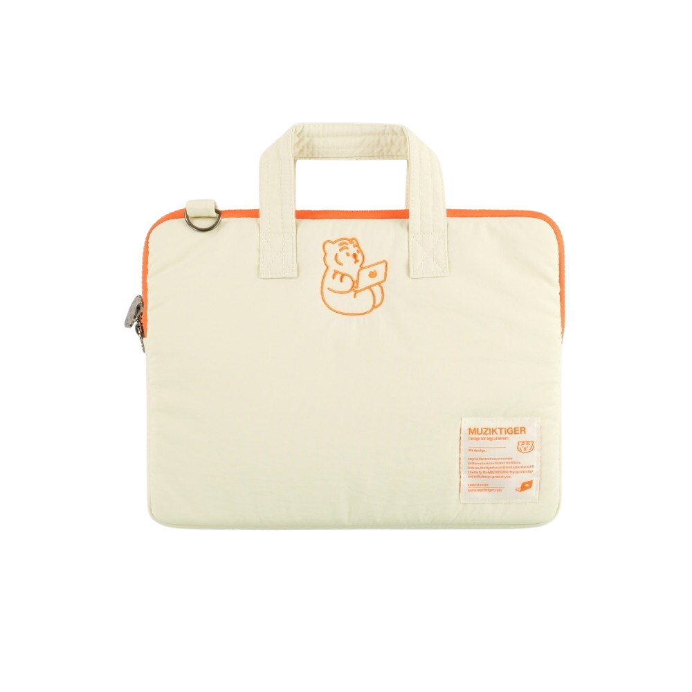 MUZIK TIGER Sitting Tiger Laptop/ Tablet Strap Pouch Ivory 3Sizes