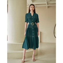 Load image into Gallery viewer, [DK SHOP] Versailles Henry Neck Belt Set Tiered Dress
