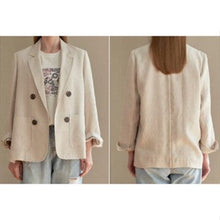 Load image into Gallery viewer, [DK SHOP] Dominic Herringbone Roll-up Open Linen Jacket
