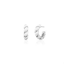 Load image into Gallery viewer, [DK SHOP] Zero White Twist Hoop Earrings
