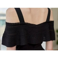 Load image into Gallery viewer, [DK SHOP] Linda Off Shoulder Ruffle Line Knit Belt Dress
